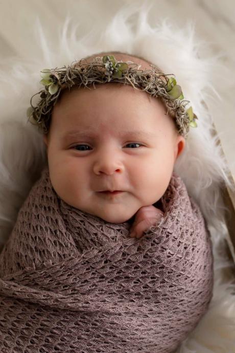 Newborn Tieback,newborn Tieback,newborn Prop,organic Tieback,photography Props,baby Headband,whimsical Tieback,burlap Tieback,paper Flower
